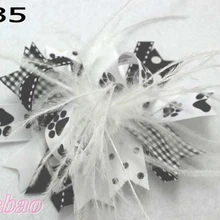 Новые 32 шт. модный бутик для девочек заколки для волос перо бантом Популярные Модные банты для волос