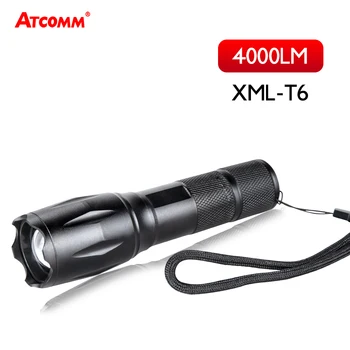 

5 Modes XML T6 LED Flashlight Rechargeable 18650 Battery 4000 Lumen Zoomable Portable Tactics LED Torch For Hiking Camping