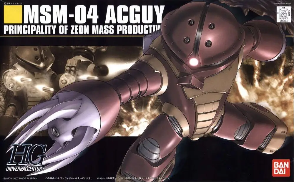 

1PCS Bandai HG HGUC 19 MSM-07S Zgok Chars Gundam Mobile Suit Assembly Model Kits Anime action figure Gunpla juguetes