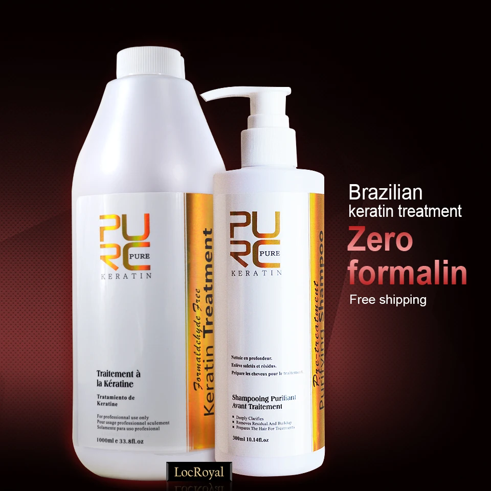 Straightening hair treatment 1000ml zero formalin keratin treatment and 300ml purifying shampoo Straightening hair treatment 1000ml zero formalin keratin treatment and 300ml purifying shampoo