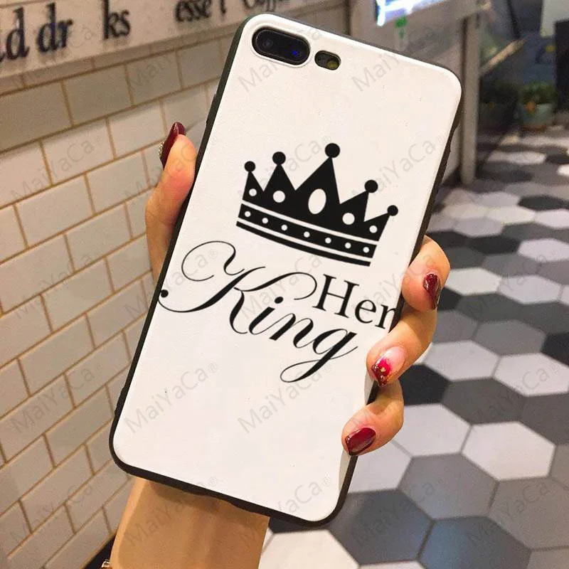 MaiYaCa King and queen Coque Shell чехол для телефона Apple iPhone 7 7plus X 8 8plus 6s 6 6plus 5 5S XR XSMax