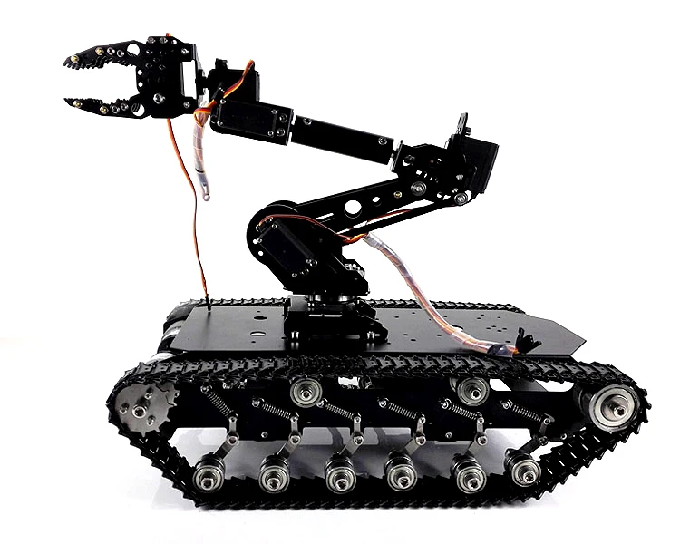 Бак из нержавеющей стали с 7 DOF транспортным роботом TS006, вращающаяся платформа из алюминиевого сплава, сервопривод с высоким крутящим моментом для робота DIY