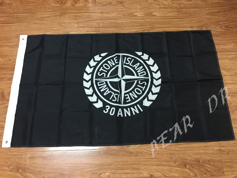 

3ft x 5ft Stone Island flag 30 anni banner 100D Polyester custom flags metal holes