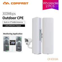 Comfast открытый охват 5 км Siganl усилитель/усилитель 5,8 ГГц 14dBi с высоким коэффициентом усиления Открытый Wifi приемник 2 шт CF-E312A