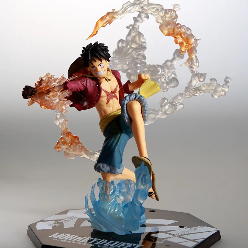 New One Piece Luffy Rubber Fire Fist 3D2Y Battle Ver. OP Zoro Monkey D Luffy Sanji PVC Action Collection Figure Model 14cm