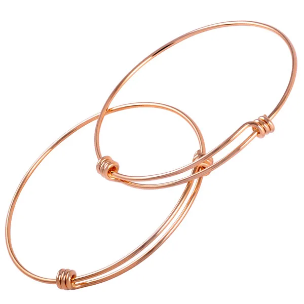 

IJB0214 316L Stainless Steel Adjustable&Expandable Wire Bangle Bracelet ,2.4"