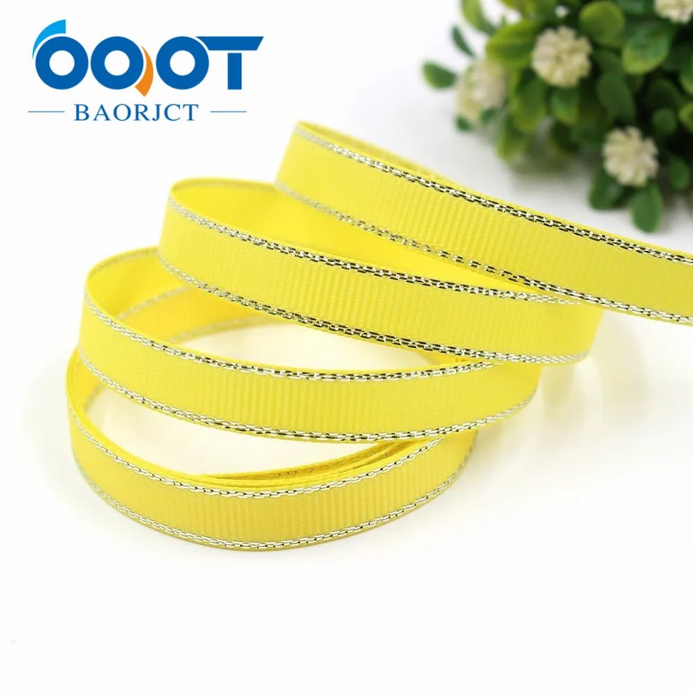 OOOT BAORJCT I-19316-565 10 мм 10 ярдов Серебряный двусторонний grosgrain ленты, DIY лук кепки аксессуары и украшения