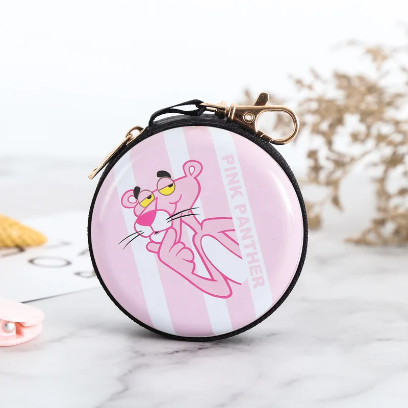 Кошелек для монет с изображением принцесс Эльзы и Анны, милый детский чехол для ключей с героями мультфильмов, маленький кошелек, сумка для гарнитуры Снежной королевы, Женская карманная сумка для монет, детский подарок - Цвет: Pink Panther-B