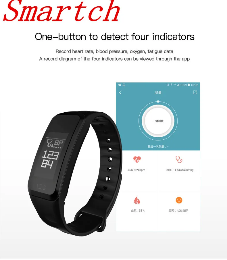 Smartch R1 Smart Bracelet Heart Rate Monitor Band Pedometer Sports Activity Tracker Monitor Cardiaco Fitness Watch