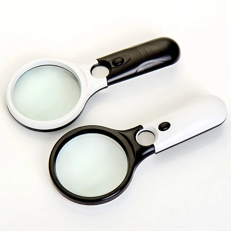 Handheld Illuminated Magnifier 3x 45x Microscope Magnifying Glass Aid Seniors Reading 3led