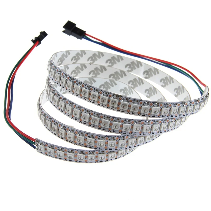 

addressable 1m 144LEDs/m DC5V WS2812B led pixel strip,non-waterproof,with 144pixels/M;WHITE PCB