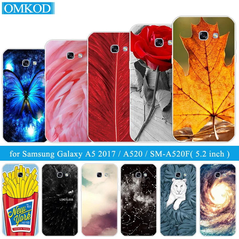 

for Samsung Galaxy A5 2017 Case Soft Silicone Plumage Back Cover for A5 A520F A520 Capa Fundas for Samsung A5 A 5 2017 Coque