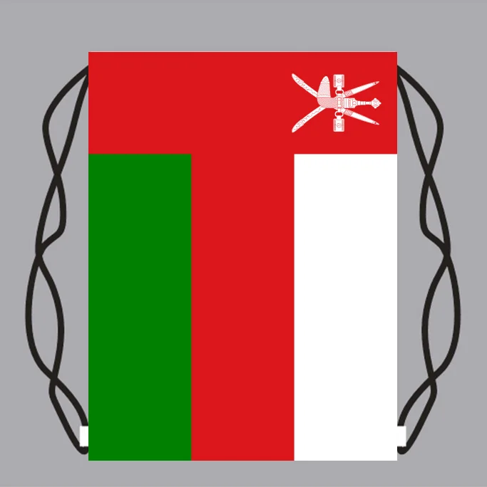

Drawstring Backpack Bag with Oman Flag Small Backpack Printing Customized Logo