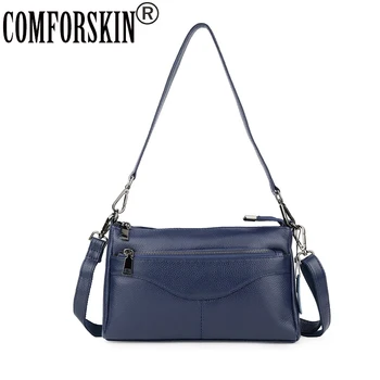 

COMFORSKIN European and American Genuine Leather Luxurious Handbags Women Messenger Bags New Arrivals Ladies Cross-body Bag 2019
