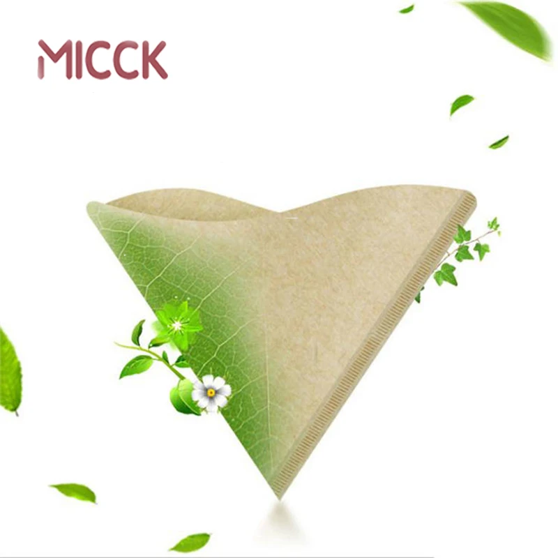 

MICCK 100PCS Raw Wood Pulp Disposable Filters Eco-Friendly Healthy Barista Tools Filters Paper For Kitchen Cappuccino Cafe