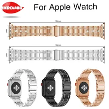 Роскошный сверкающий чехол с кристаллами браслет для Apple Watch iWatch серии 12 3 ремешок горный хрусталь браслет из нержавеющей стали 38 мм 42 мм