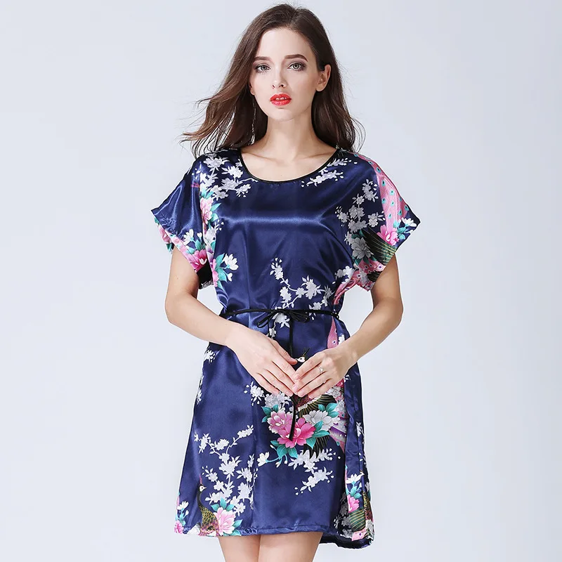 Fashion Women's Summer Robe Chinese Lady Rayon Bath Gown Yukata Nightgown Nuisette Pijama Mujer One Size Hot Sale Xsz023