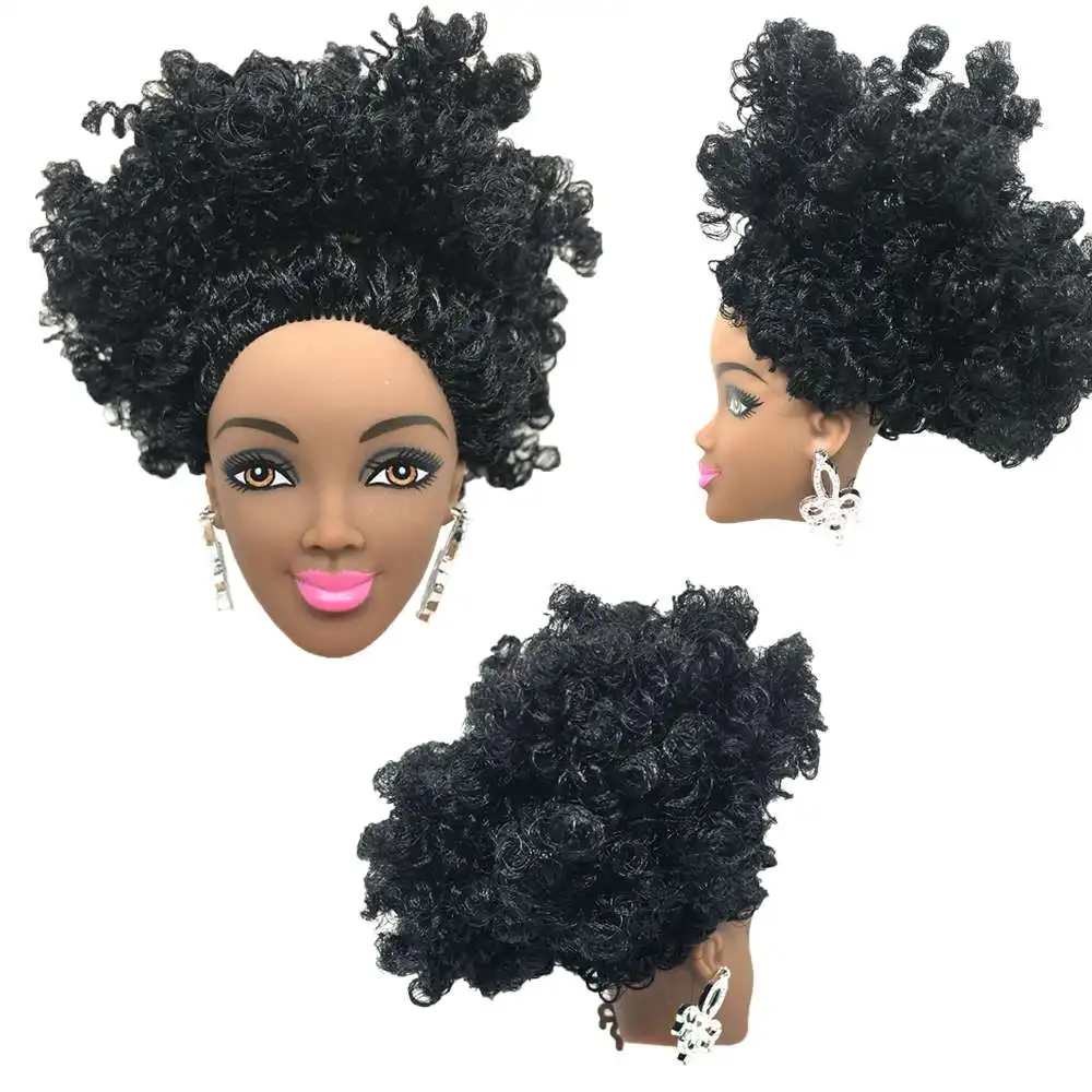 NK одна шт черная кукла волосы голова для куклы Барби аксессуары черная Африка взрыв прическа Лучший DIY подарок для куклы для девочек