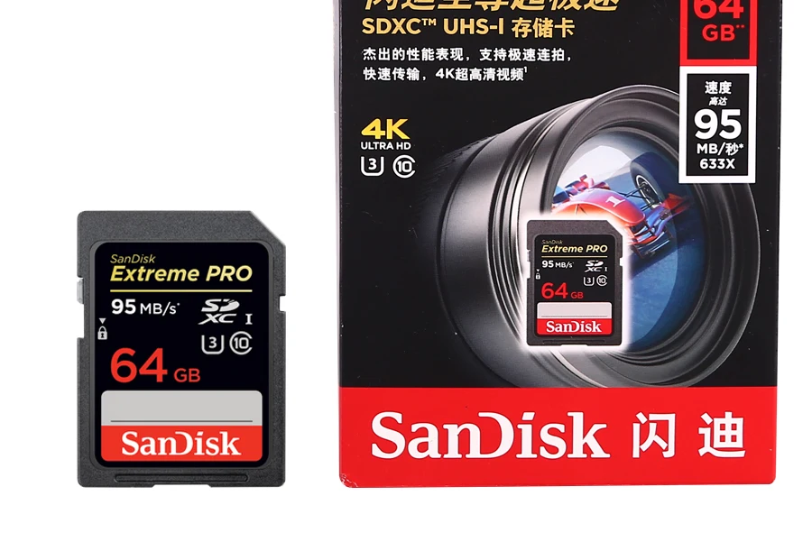 100% Original SanDisk 64GB Extreme PRO SDHC SDXC UHS-I High Speed Memory Card C10 SD Card Camera Class 10 95MB/s carte sd