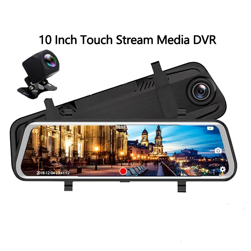 Зеркало видеорегистратор 10 дюймов IPS 1080P с углом обзора 170