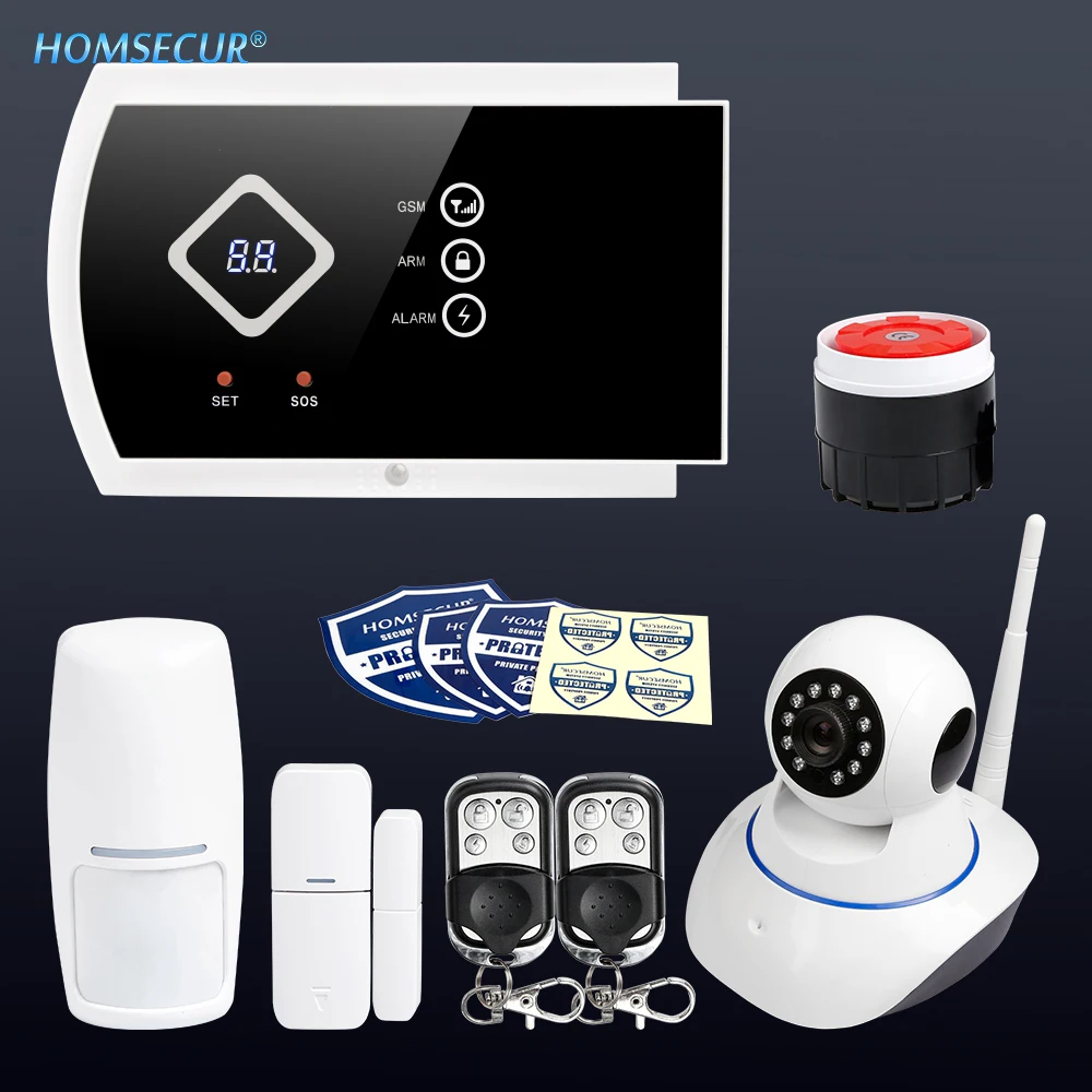 

HOMSECUR Wireless GSM SMS Autodial Burglar Intruder Alarm System with IOS/Android APP