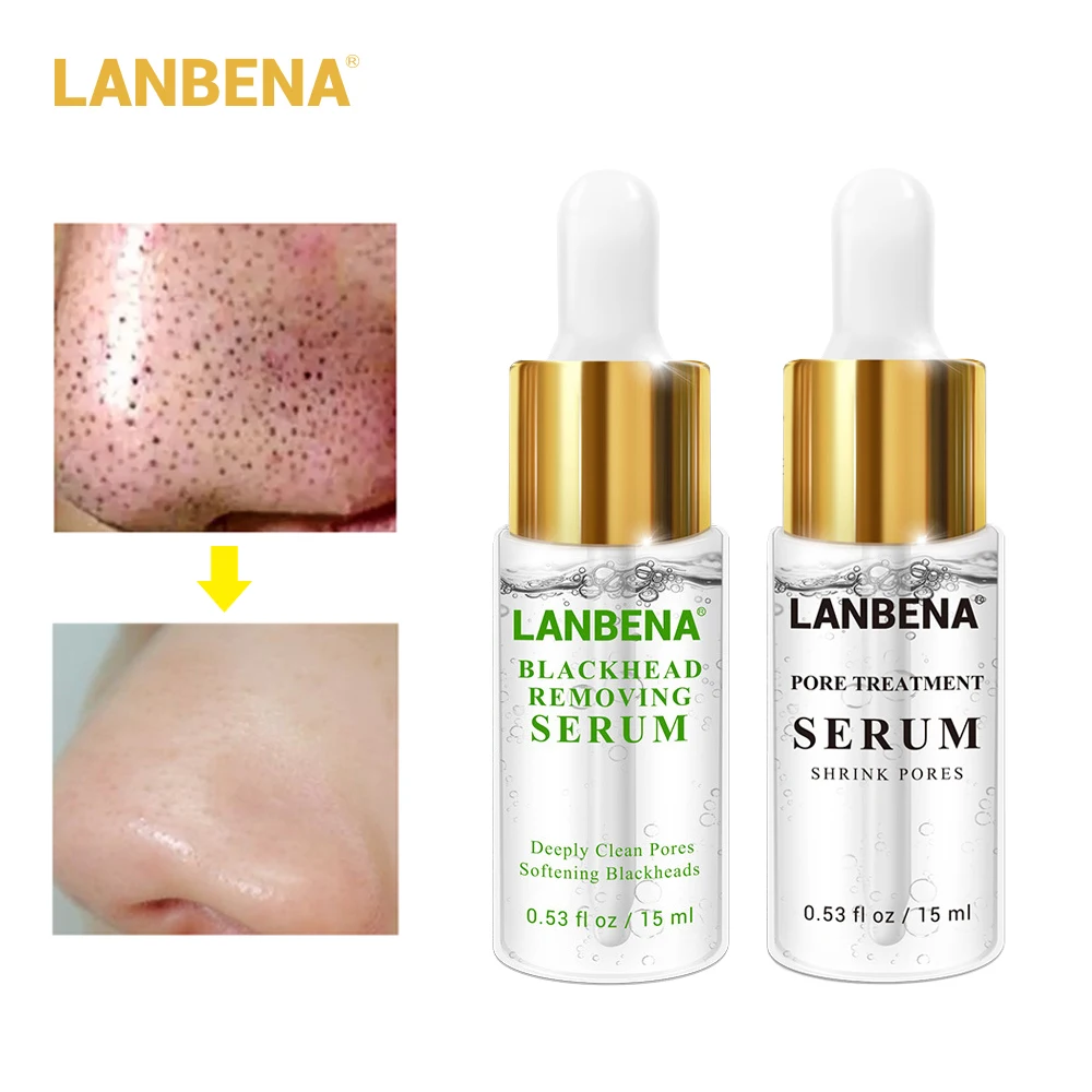

LANBENA Blackhead Removing Serum Shrink Pores Essence Deep Cleansing Liquid Removal Black Head Pore Treatment Smooth Skin Care