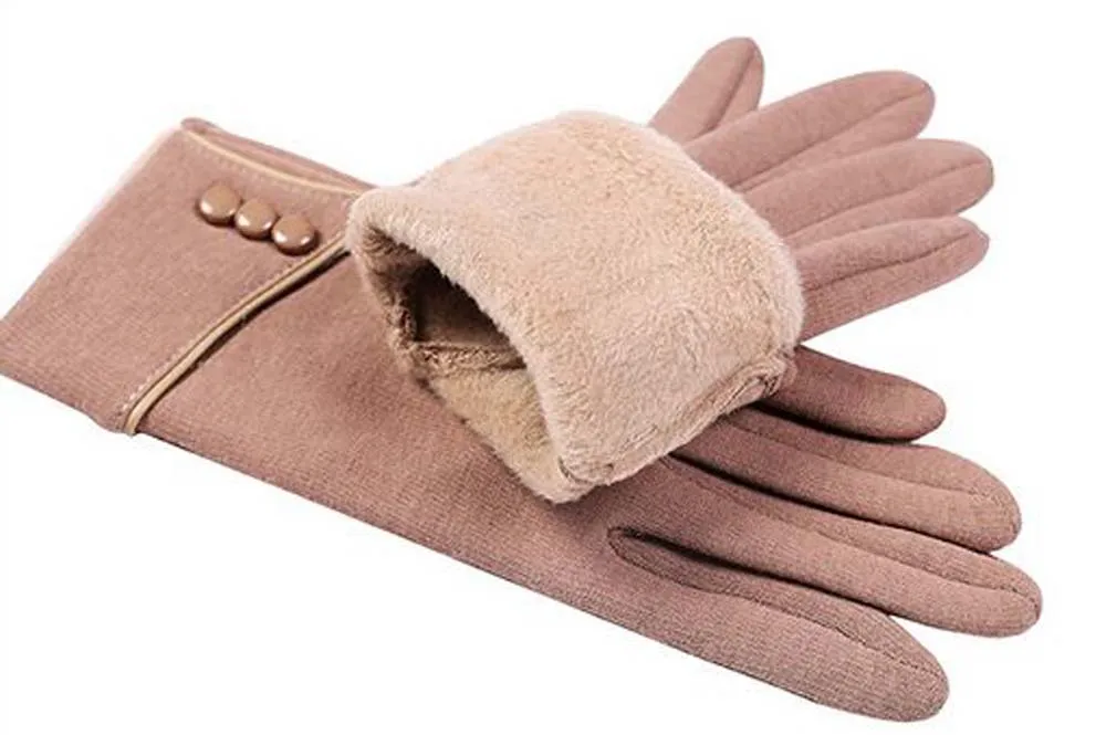 XEONGKVI Европа Америка Модные пуговицы Мирко бархат Прихватки для мангала варежки бренд осень зима сенсорный экран для женщин Handschoenen