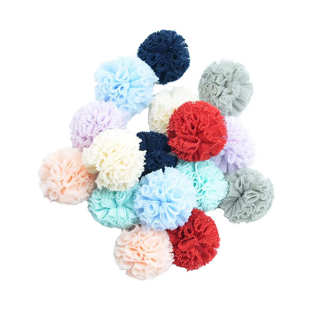16pcs Mixed Color Korean Style Yarn Pom Pom Balls 25mm Decoration For DIY Women Special Jewelry Making Hair Accessories Findings