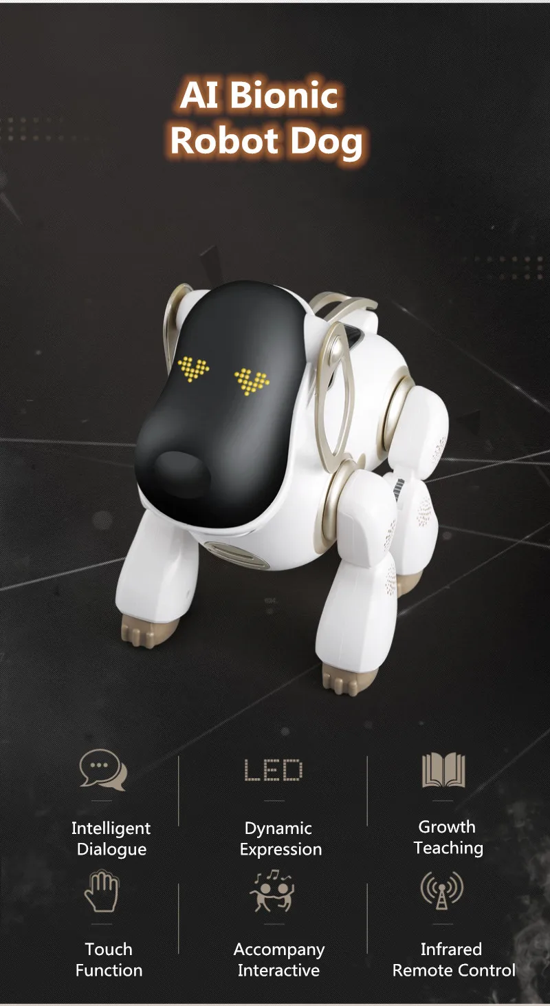 Brinquedo de Aprendizagem Jogar com a Criança Mais Novo Educacional Controle Remoto rc Robô Cão Animal Estimação Simulação ai Pode Cantar Falando Dança 8 Mais novo brinquedo de aprendizagem educacional controle