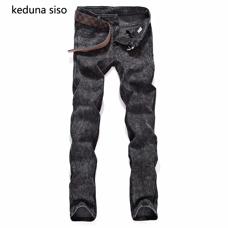 

2018 Fashion Pencil Pants Skinny Men designer Jeans Black Snowflake Denim Jeans For Men Rock Boyfriend Mens Biker Jeans