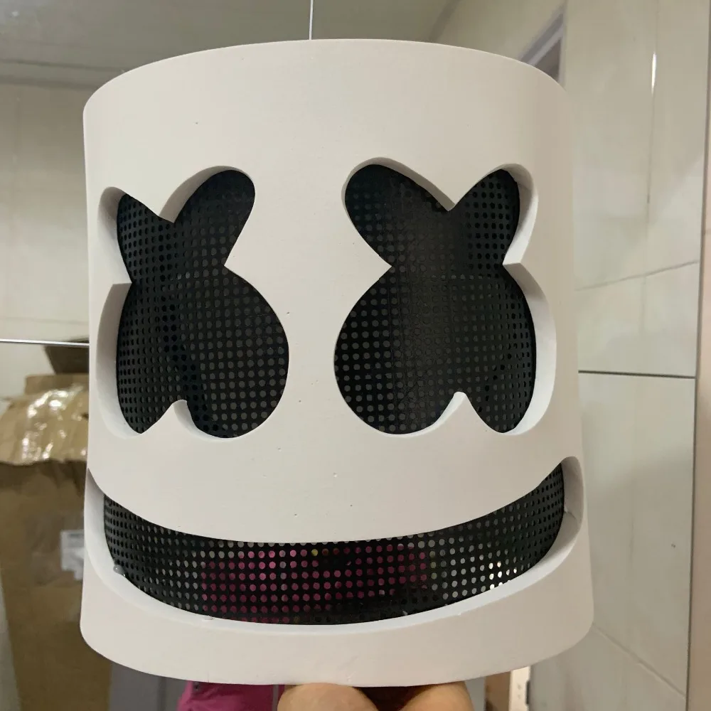

Marshmello Mask Cosplay LED Luminous Helmet Halloween Prop DJ Masks Party Props