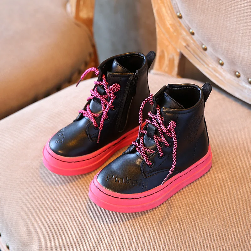 kids boots boys girls boots fashion leather girls winter boots boys