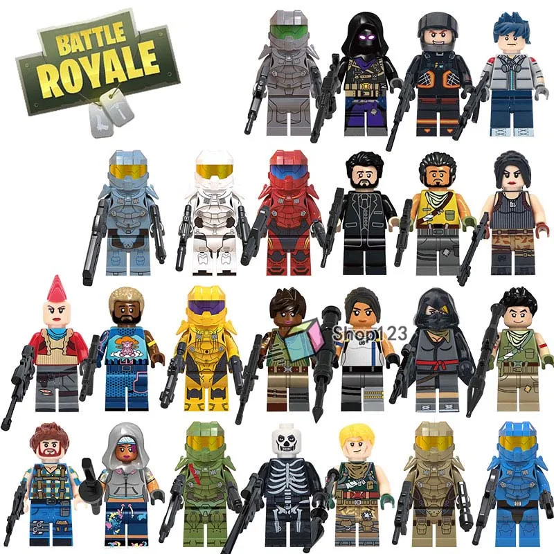 

24PCS/SET Legoings Battle Royale Halo Warriors Game Action Figures Building Blocks Toys for Children Birthday Gifts