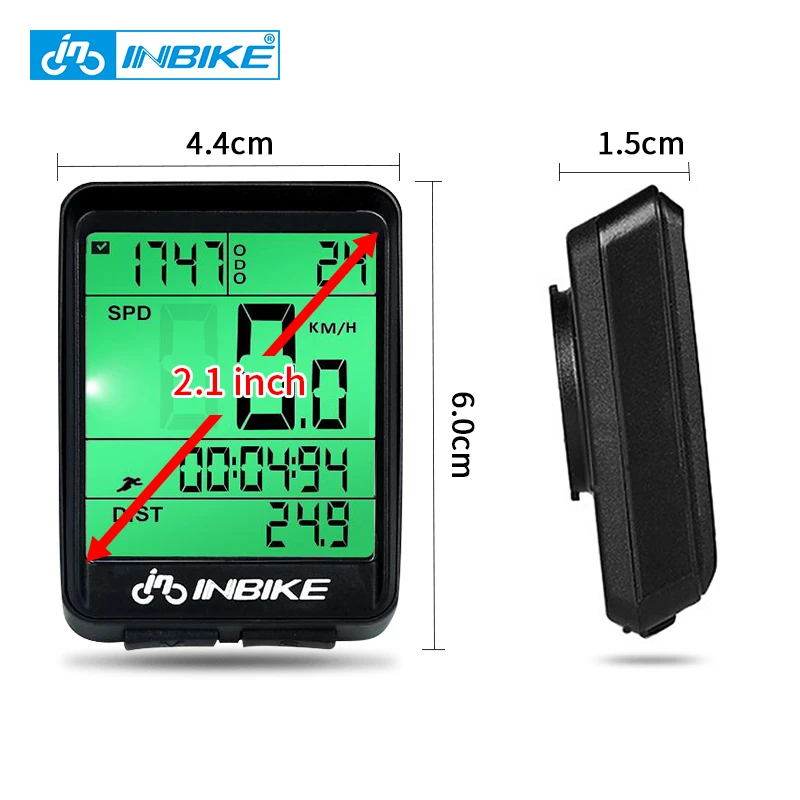 INBIKE للماء دراجة الكمبيوتر اللاسلكية MTB الدراجة الدراجات عداد المسافات المعطف معدل ساعة توقيت عداد السرعة ووتش LED الرقمية