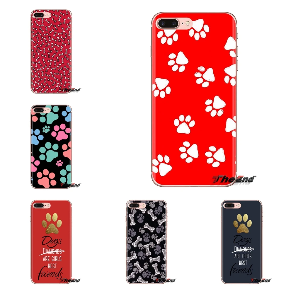 For Samsung Galaxy S3 S4 S5 Mini S6 S7 Edge S8 S9 S10 Plus Note 3 4 5 8 9 Dogs are girls best friends Dog paw Silicone Skin Case |