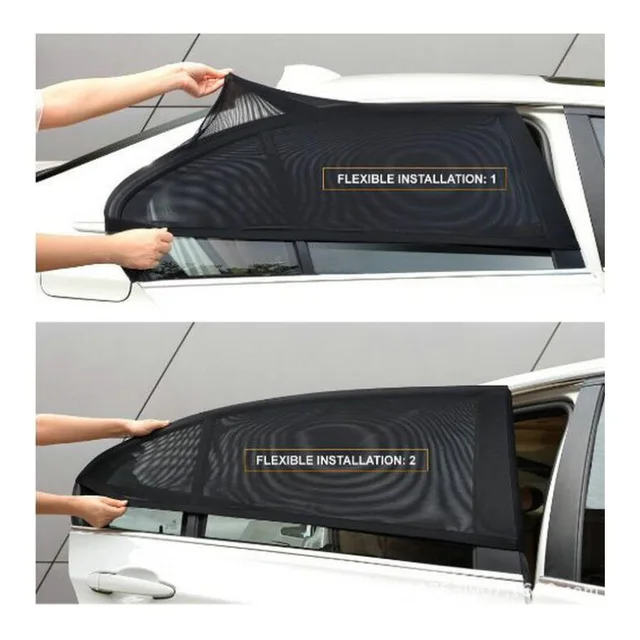 

2Pcs/set Auto Car Vehicle Window Mesh Shield Sunshade Visor Shield Cover Net Mosquito Repellent UV Protection Anti Window Covers