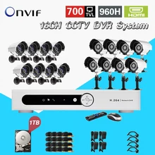TEATE Home 16CH CCTV Security Camera System 16 channel DVR 700TVL Outdoor IR Camera DIY Kit Video Surveillance System CK-207