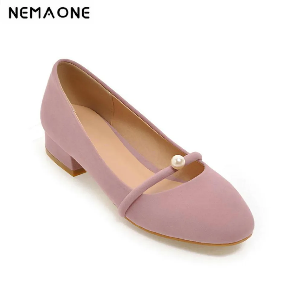 

New Ladies High Heels 2018 New Fashion low heel Shoes Women Summer OL Square Heels Women Pumps