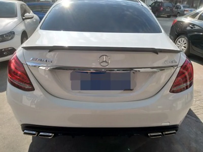 Подходит для Benz C-класс W205 спойлер C63 C180 C200 C220 C250 4-для двери автомобиля Elantra Accent Tucson черное углеродное волокно заднее крыло спойлера