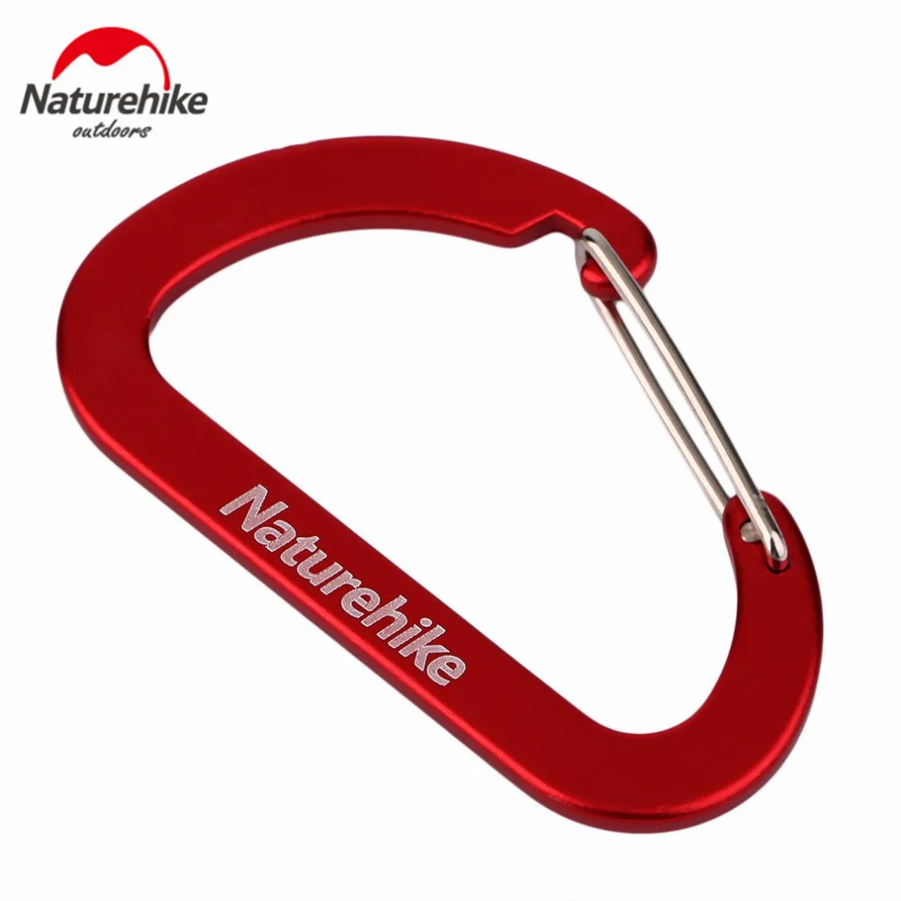 Kopen Naturehike 2 stks 4 cm aluminiumlegering D Vorm ontwerp Klimmen Karabijnhaak Gesp platte snap hook carabiner voor wandelen
