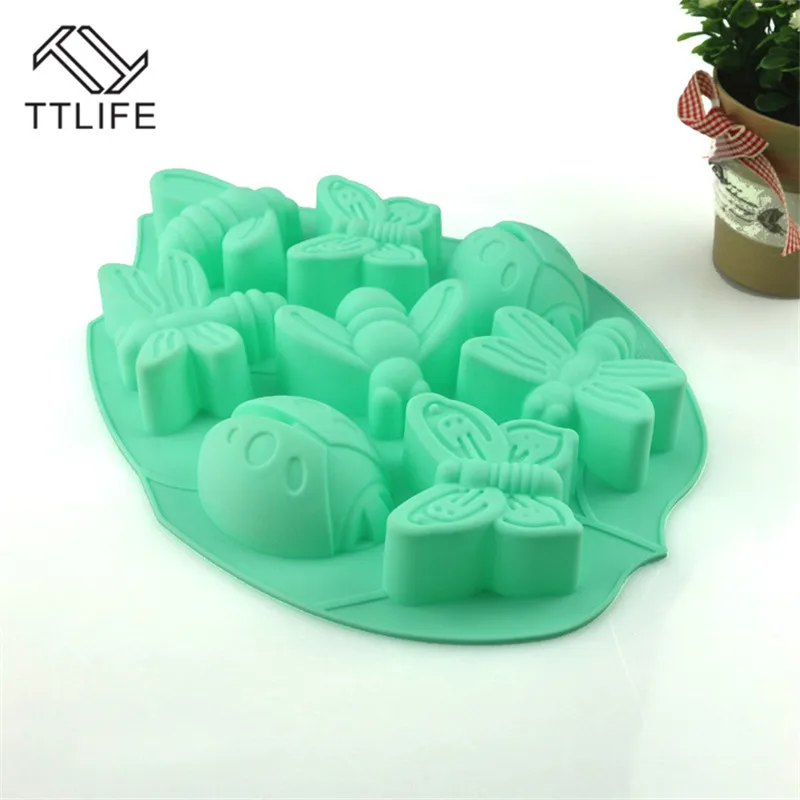 

TTLIFE Butterfly Bee Ladybug Cake Silicone Mold Easter Insect Fondant Cake Decorating Tool Chocolate Pastry Dessert Baking Mould