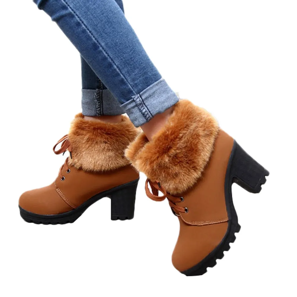 Женские зимние ботинки; удобные ботильоны; нескользящие теплые ботинки на резиновой подошве