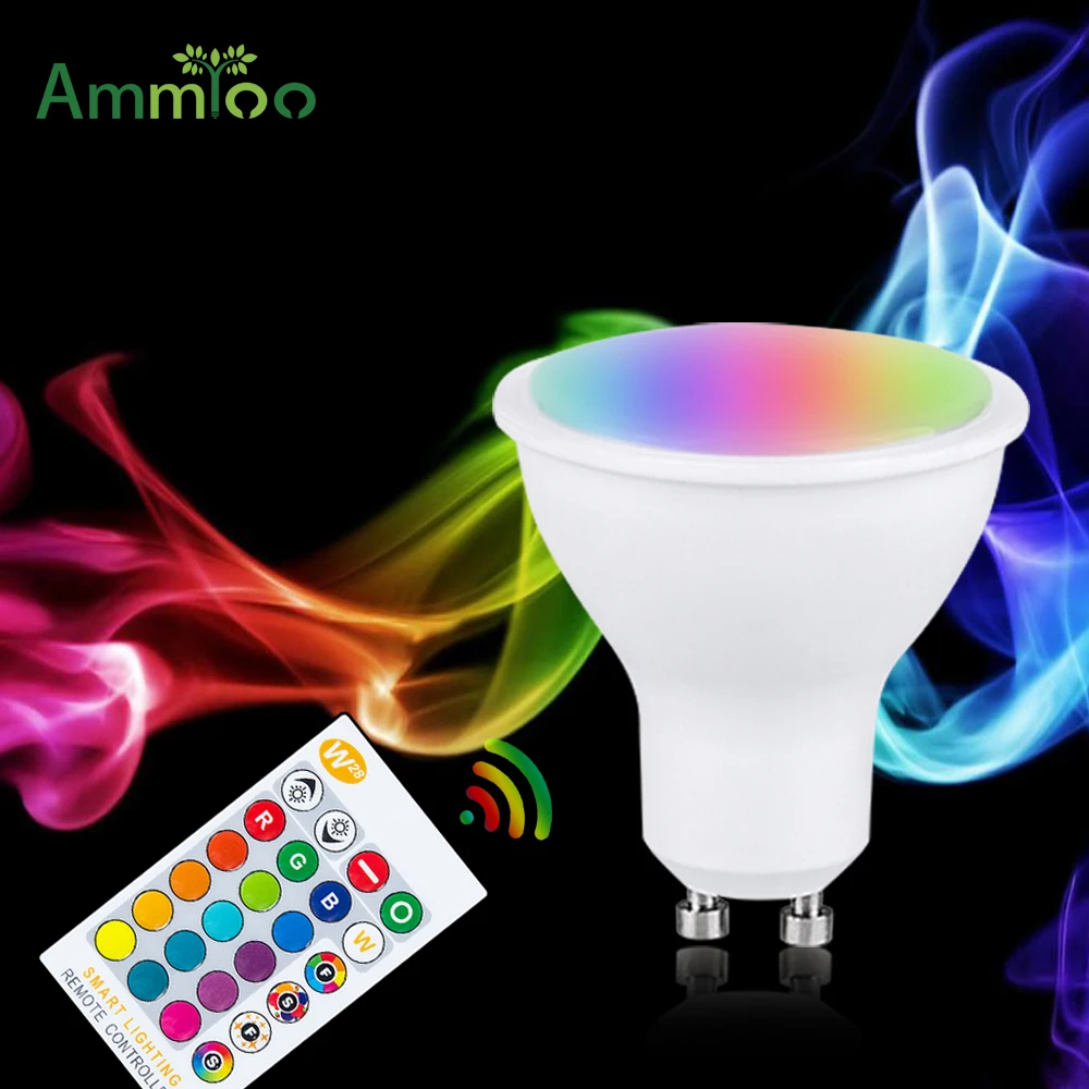 AC 85-265V RGB Led Lamp 10W Magic RGBW/RGBWW GU10 Spot Light Dimmable Colorful Lampada Energy Saving Lighting With IR Remote | Освещение