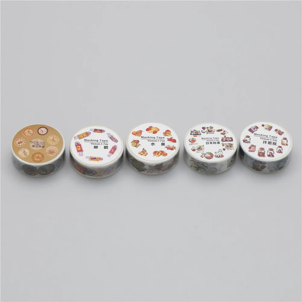 

Cute Food Fruit Stamps Washi Tape DIY Decoration Scrapbooking Sticker Masking Tape Adhesive Tape Stationery 15mm*7m