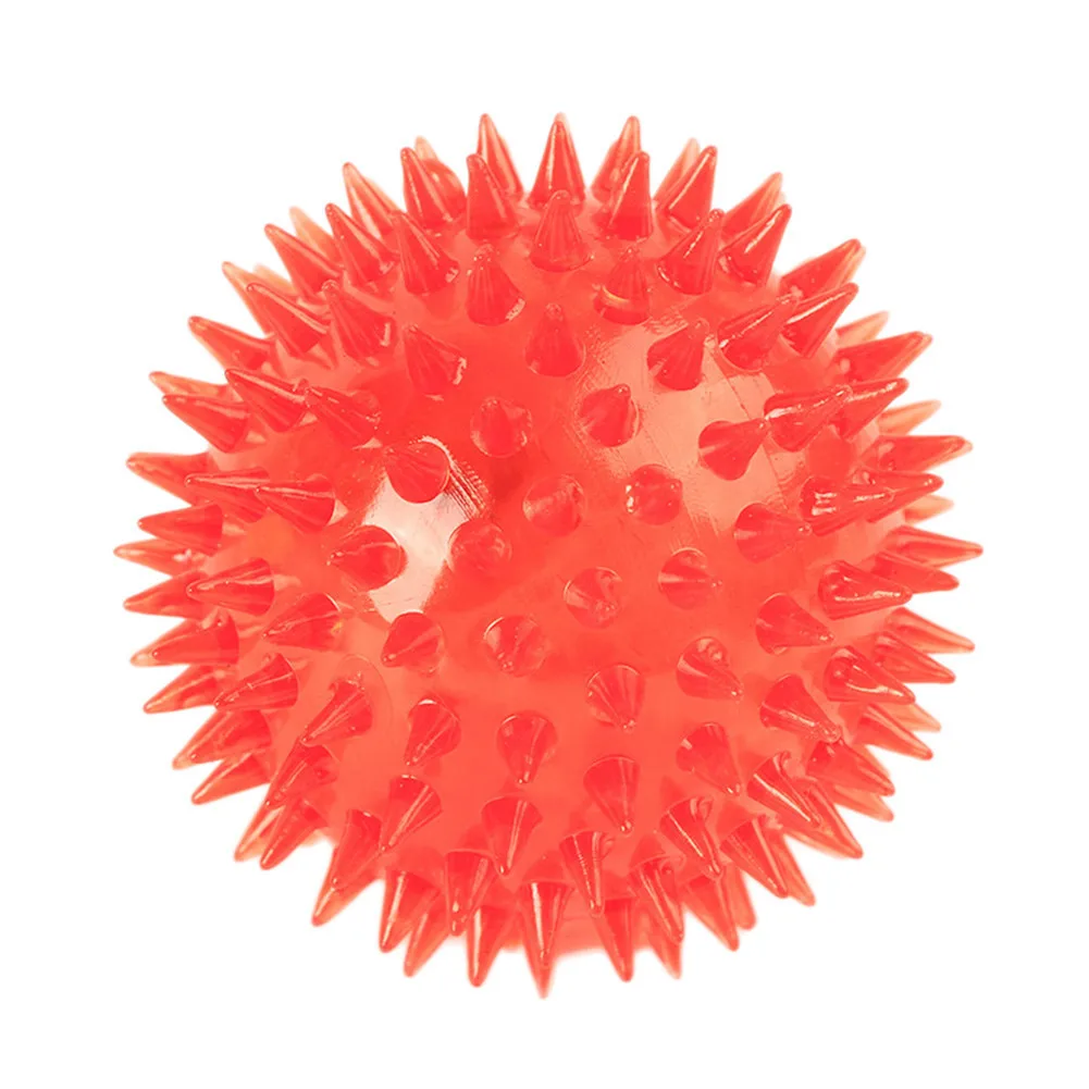 Ежик колокольчик геометрический случайный звук 35 г Pet Cat резиновый шар 5 см 2 Забавный светодиодный мяч играть флэш 6 дюймов игрушка для собак 6
