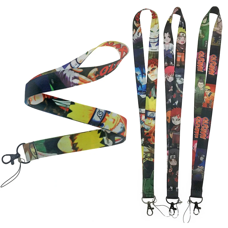 

3pc Anime NARUTO Stripe Phone Strap Lanyards for Keys Neck Strap Gym Key Chain ID Card Holder Hang Rope Keychain Collection Gift