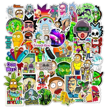 

50pcs Drama Rick And Morty 2019 Stickers Decal For Snowboard Laptop Luggage Car Fridge DIY Styling Vinyl Home Decor Pegatina