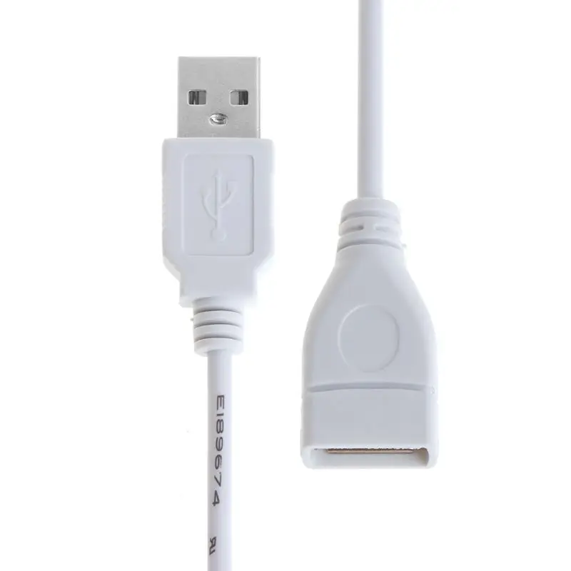 Новый удлинитель USB кабеля 28 см 2 0 A штекер гнездо белый кабель с кабелем