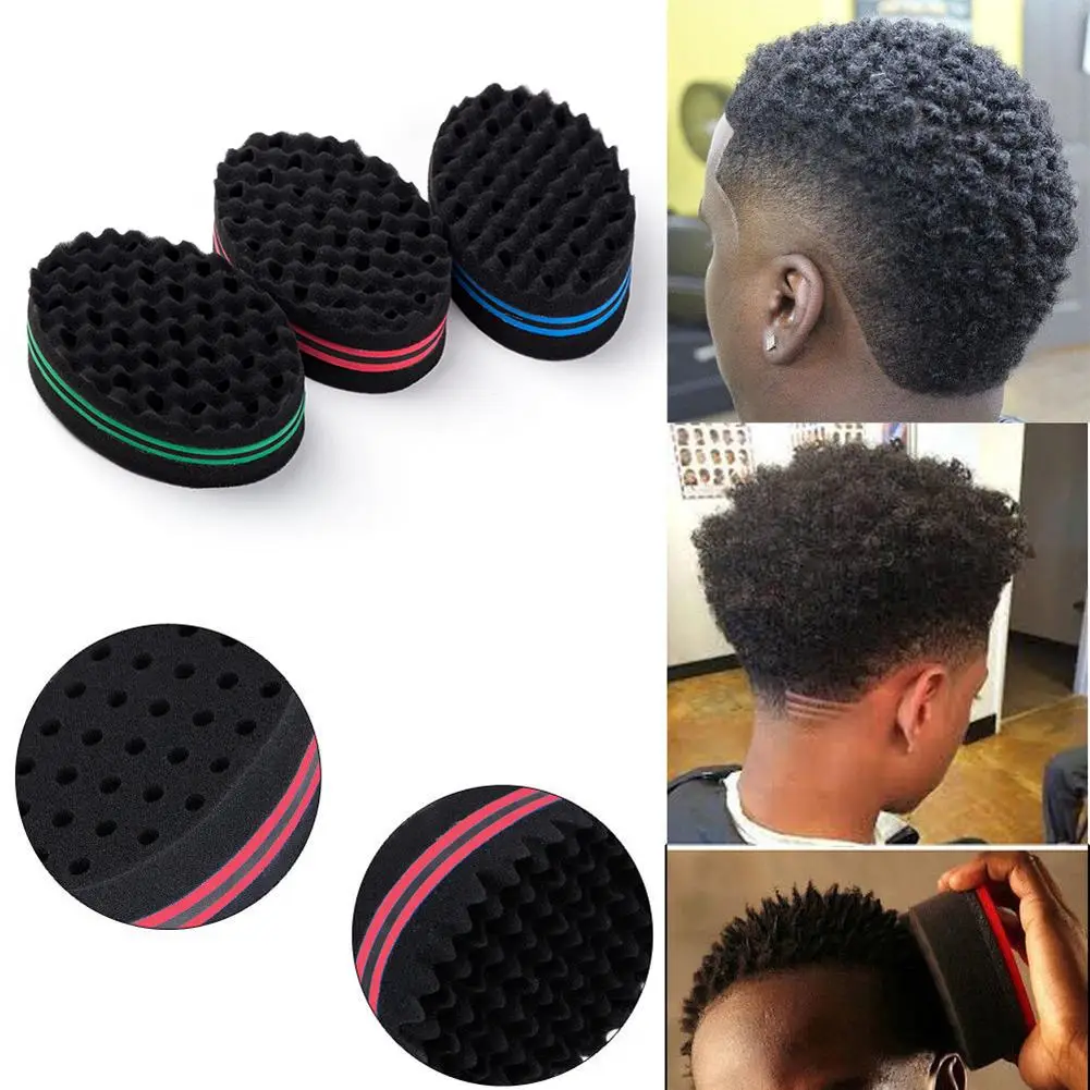 

1PC Portable Magic Sponge Hair Brush Salon Barber Wave Comb for Natural Afros Curls Coils Dreadlocks
