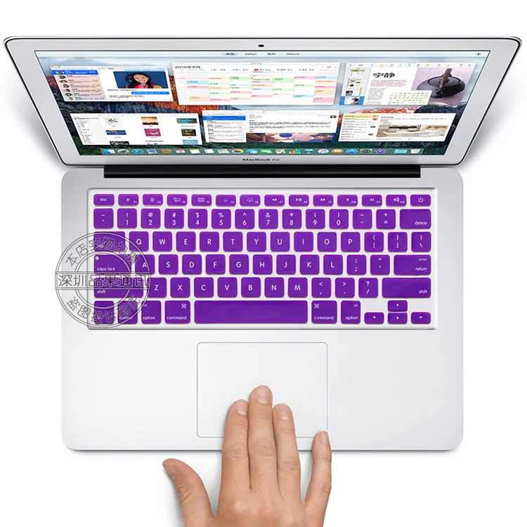 Версия США Английский красочные силиконовые защиты крышка наклейка клавиатура кожи для 1" 15" 1" Apple Macbook Air pro/retina/Imac G6 - Цвет: purple